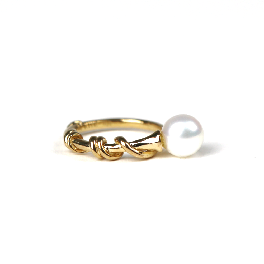 Twisted vine pearl ring